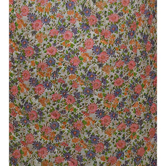 1960s Daisy Floral Pattern Quilted Cotton Blend Bathrobe Housecoat Size Vtg 38 - Picture 6 of 9